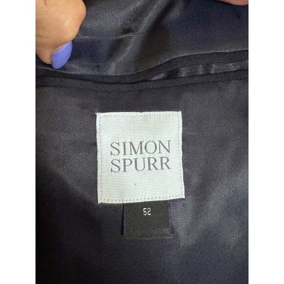 Simon Spurr Mens Navy Wool Valero 42R 2-Button Sport Coat Jacket Blazer Academia - Picture 11 of 16